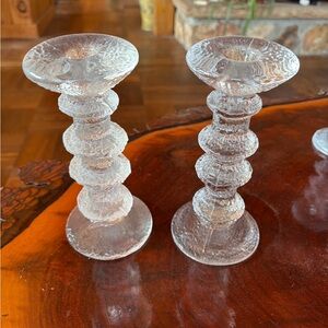 Elegant Clear Glass Candle Holders